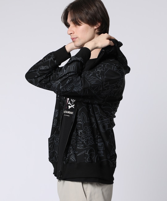 サイケデリック総柄 ストレッチフルジップパーカー