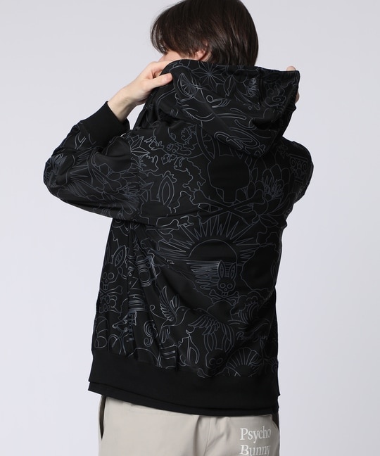 サイケデリック総柄 ストレッチフルジップパーカー