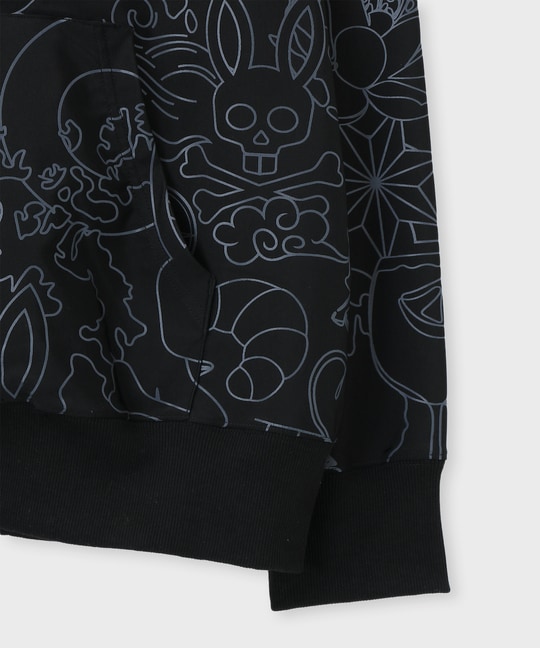 サイケデリック総柄 ストレッチフルジップパーカー