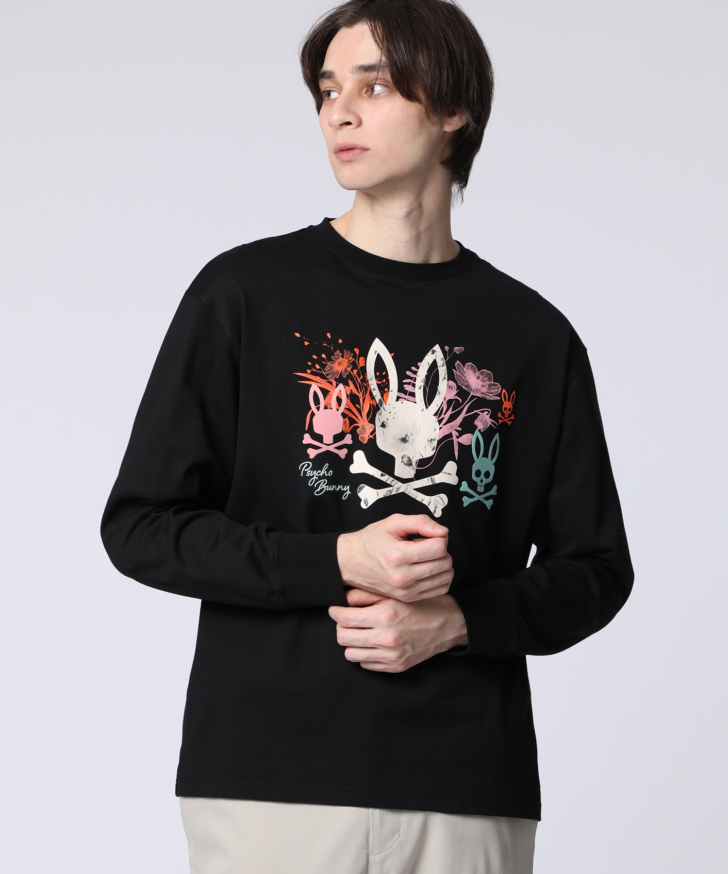 162サイコフラワー フラワーグラフィックロングスリーブTシャツ｜Psycho Bunny｜サイコ