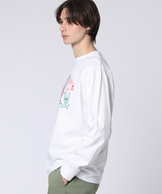 フラワーグラフィックロングスリーブＴシャツ