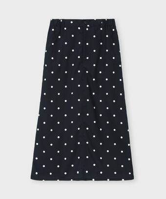 [WOMEN]ポケットバニー ドットストレッチフレアスカート