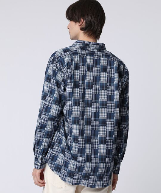 ランダムパッチワークチェックシャツ