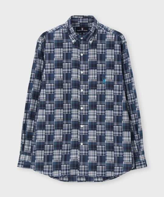 ランダムパッチワークチェックシャツ