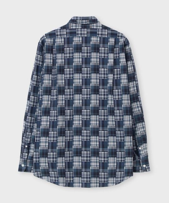 ランダムパッチワークチェックシャツ