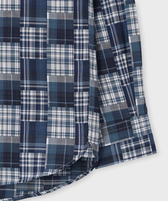 ランダムパッチワークチェックシャツ