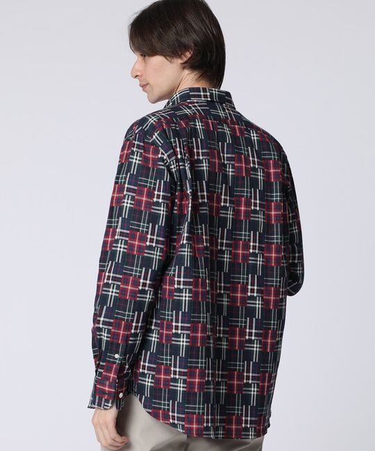 ランダムパッチワークチェックシャツ