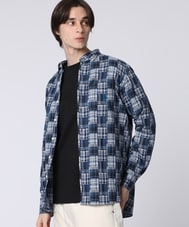 ランダムパッチワークチェックシャツ