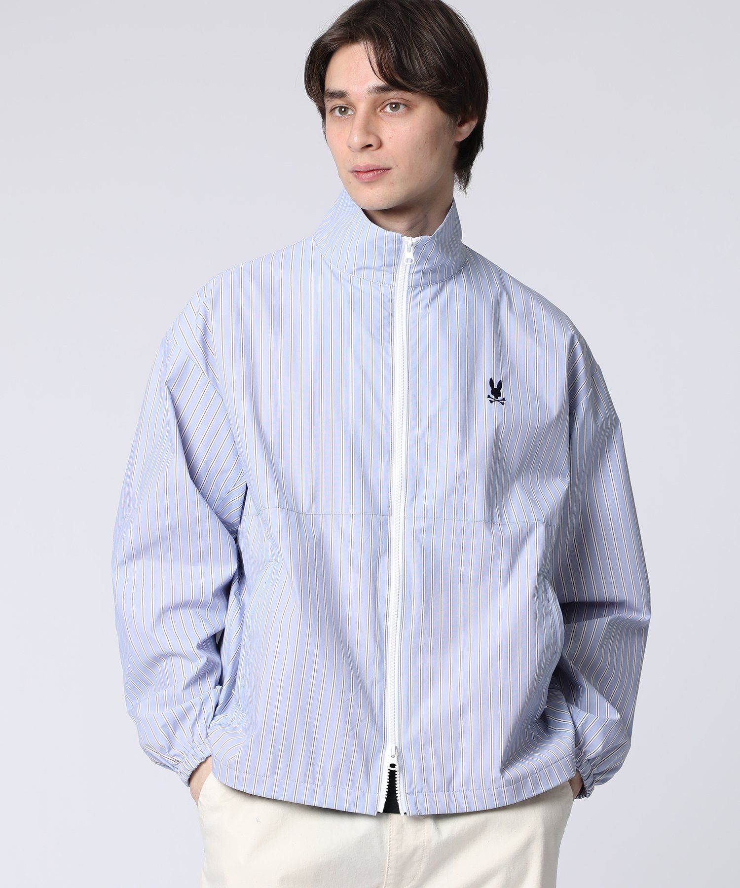 マスターバニー ダブルジップ ジャケット 美品 サイズ6 XL 夏用　薄生地 シャツファブリック スタンドカラー ダブルジップブルゾン｜Psycho