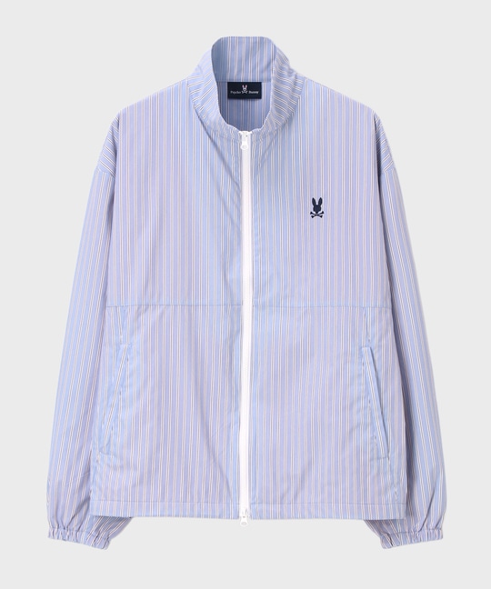 シャツファブリック スタンドカラー ダブルジップブルゾン