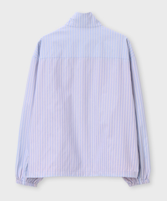 シャツファブリック スタンドカラー ダブルジップブルゾン