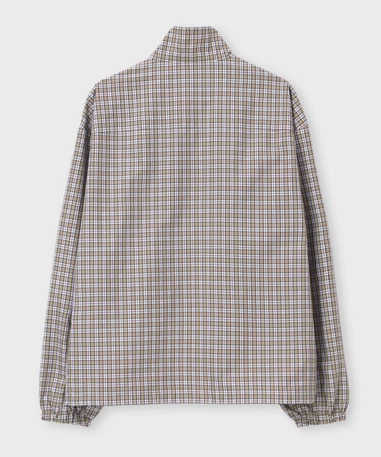 コットンライク ミニチェック スタンドカラーブルゾン