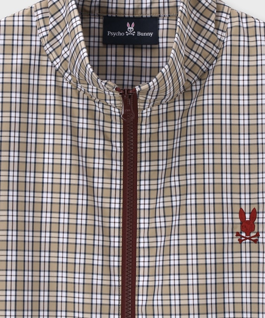 コットンライク ミニチェック スタンドカラーブルゾン