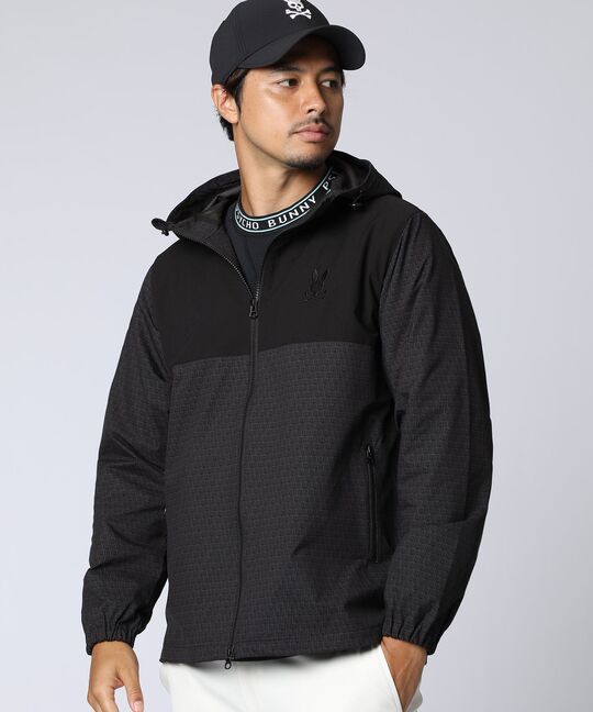 [GOLF]オリジナル総柄切替 ダブルジップフードブルゾン