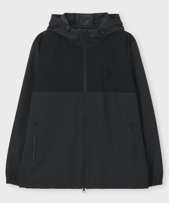 [GOLF]オリジナル総柄切替 ダブルジップフードブルゾン