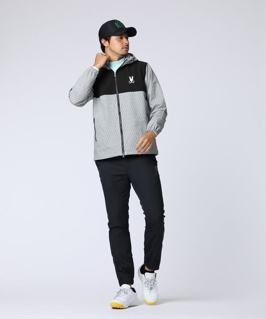 [GOLF]オリジナル総柄切替 ダブルジップフードブルゾン