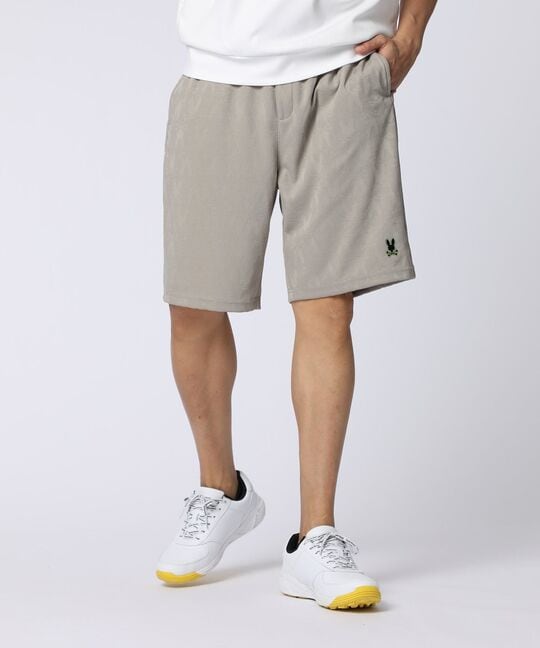 [GOLF]異素材切替シルエットバニージャガード ショートパンツ