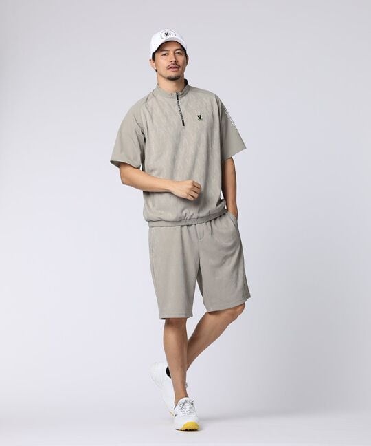 [GOLF]異素材切替シルエットバニージャガード ショートパンツ