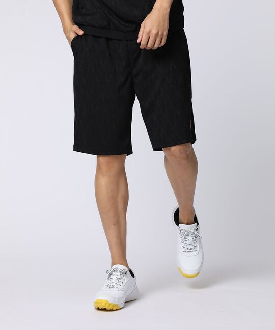 [GOLF]異素材切替シルエットバニージャガード ショートパンツ