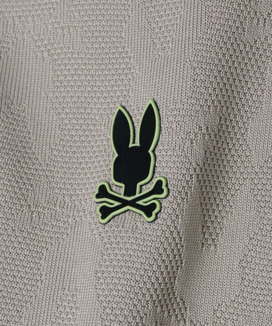 [GOLF]異素材切替シルエットバニージャガード ハーフジップTシャツ