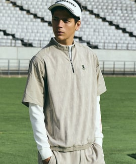 [GOLF]異素材切替シルエットバニージャガード　