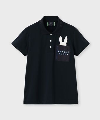 [GOLF][WOMEN]ドライミックス鹿の子　 ポケットバニーポロシャツ