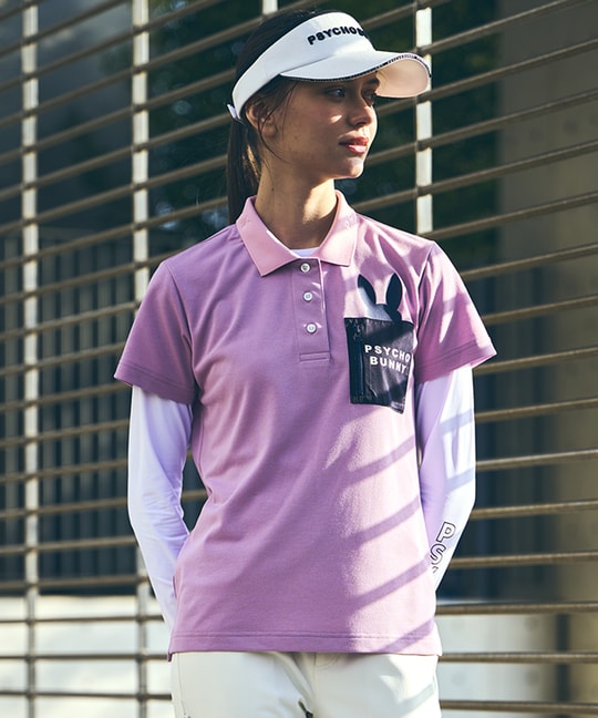 [GOLF][WOMEN]ドライミックス鹿の子 ポケットバニーポロシャツ