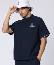 [GOLF]パイピングライン ナイロンショルダージップラグランTシャツ