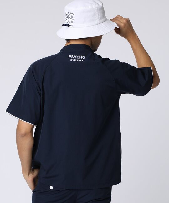 [GOLF]パイピングライン ナイロンショルダージップラグランTシャツ