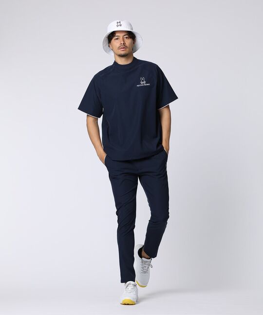 [GOLF]パイピングライン ナイロンショルダージップラグランTシャツ