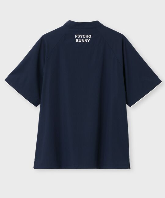 [GOLF]パイピングライン ナイロンショルダージップラグランTシャツ