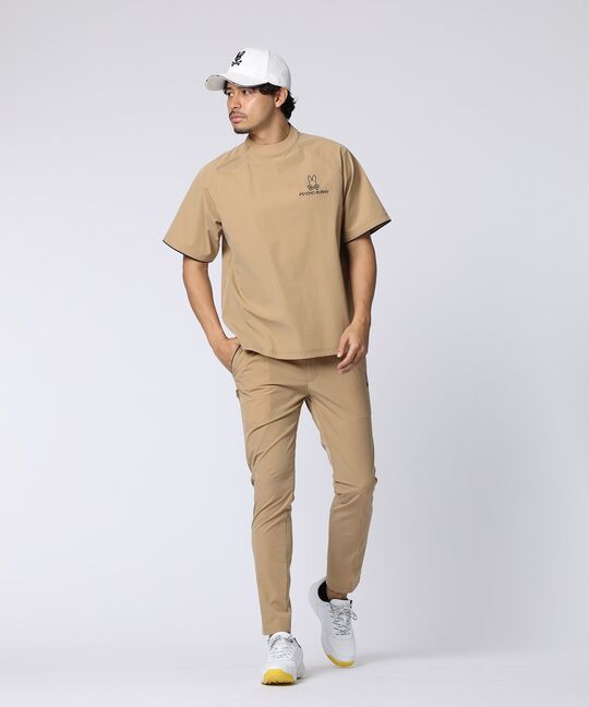 [GOLF]パイピングライン ナイロンショルダージップラグランTシャツ