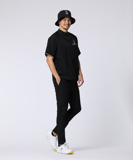 [GOLF]パイピングライン ナイロンショルダージップラグランTシャツ