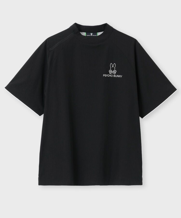 GOLF]パイピングライン ナイロンショルダージップラグランTシャツ