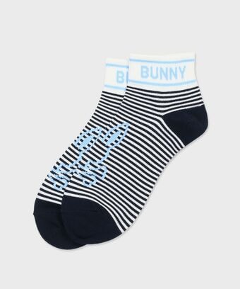 [GOLF]ボーダーシルエットバニー 　ボーダー柄ソックス