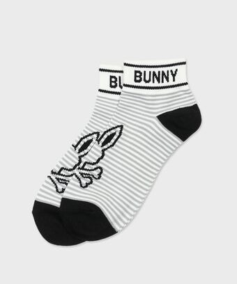 [GOLF]ボーダーシルエットバニー 　ボーダー柄ソックス