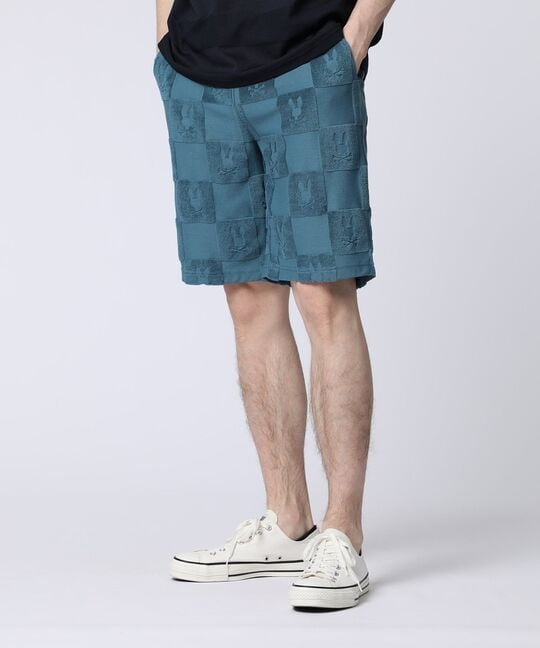 パイルジャカード チェック柄 ショートパンツ