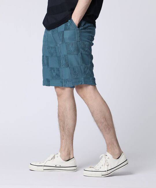 パイルジャカード チェック柄 ショートパンツ