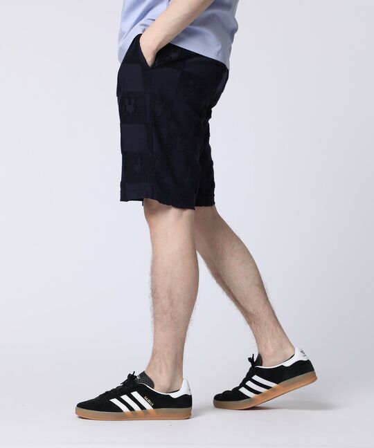 パイルジャカード チェック柄 ショートパンツ