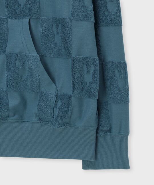 パイルジャカード チェック柄 ジップアップパーカー