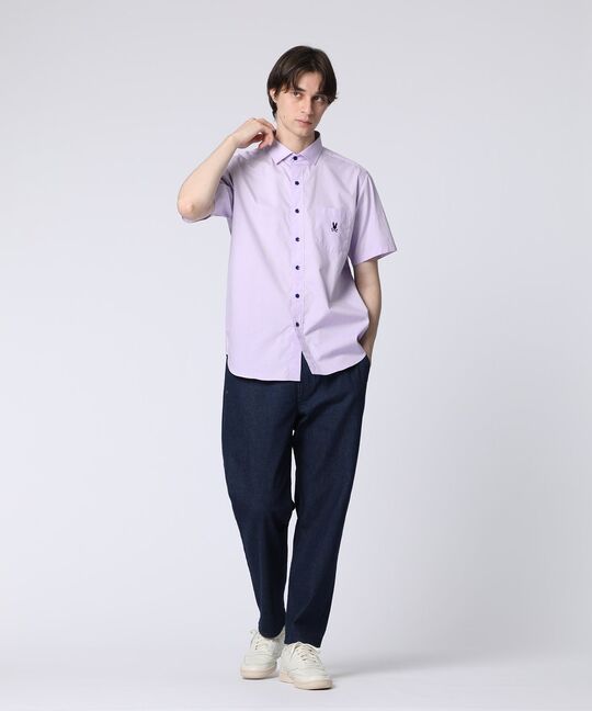 マルチカラーボタン ブロードシャツ