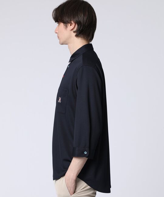 吸水速乾 ベア鹿の子 7分袖ポロシャツ