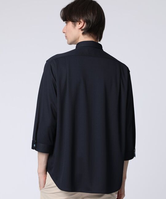 吸水速乾 ベア鹿の子 7分袖ポロシャツ