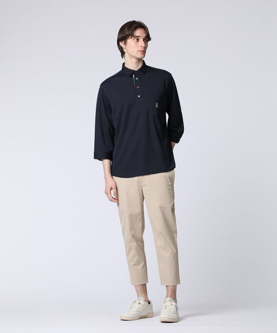 吸水速乾 ベア鹿の子 7分袖ポロシャツ