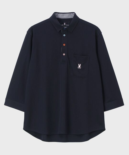 吸水速乾 ベア鹿の子 7分袖ポロシャツ