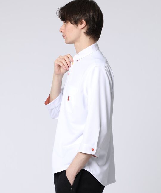 吸水速乾 ベア鹿の子 7分袖ポロシャツ