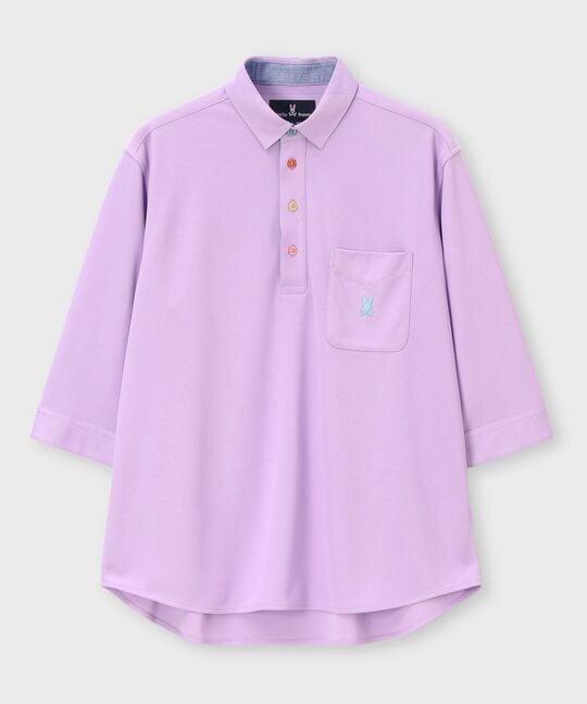 吸水速乾 ベア鹿の子 7分袖ポロシャツ