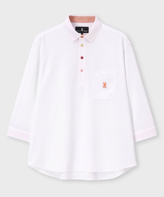 吸水速乾 ベア鹿の子 7分袖ポロシャツ