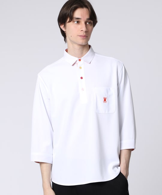 吸水速乾 ベア鹿の子 7分袖ポロシャツ