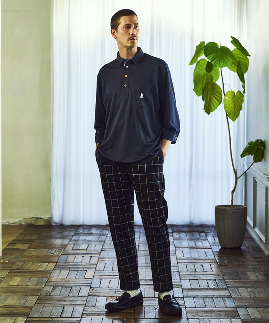 吸水速乾 ベア鹿の子 7分袖ポロシャツ